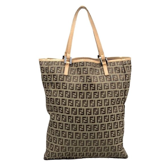 Fendi Handbags - Authentic Fendi Tote Bag Zucca Brown Nylon w flaws